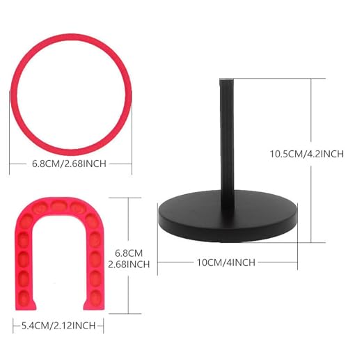 Horseshoe Game Set Lightweight Indoor and Outdoor Lawn Toss Game with 4 Rings & 4 Horseshoes, Family Fun for All Ages