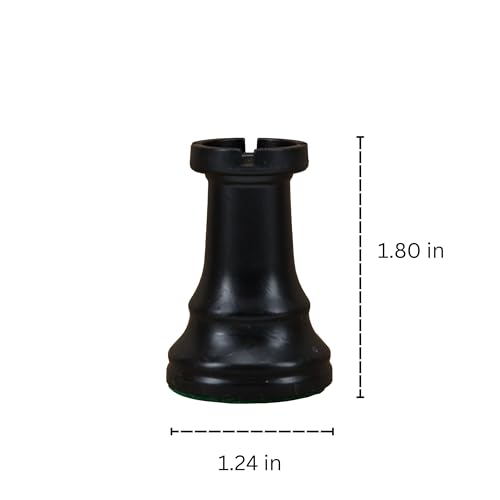 WE Games Replacement Staunton Chess Piece - Dark Rook for Tournament Chess Set, Plastic Chess Piece with Felt Bottom, Classic Design, Replacement Chess Pieces for Chess Set - color: Black Rook