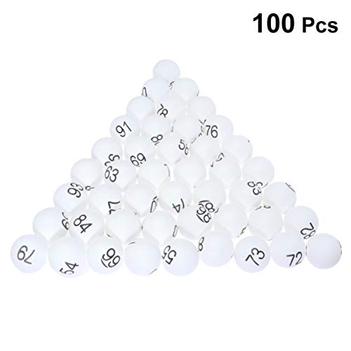 100pcs Plastic Raffle Number Balls Table Tennis Balls 4cm Numbered Bingo Ball Colored Pong Ball 1-100 Wedding Birthday Party Supplies White