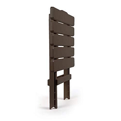 Camco 51886 Mocha Large Adirondack Portable Outdoor Folding Side Table, Perfect for The Beach, Camping, Picnics, Cookouts & More, Weatherproof & Rust Resistant