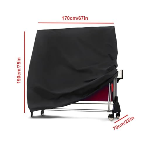 Ping Pong Table Cover Waterproof Folding Black Choth Furniture Protection for Household - color: 170x70x190