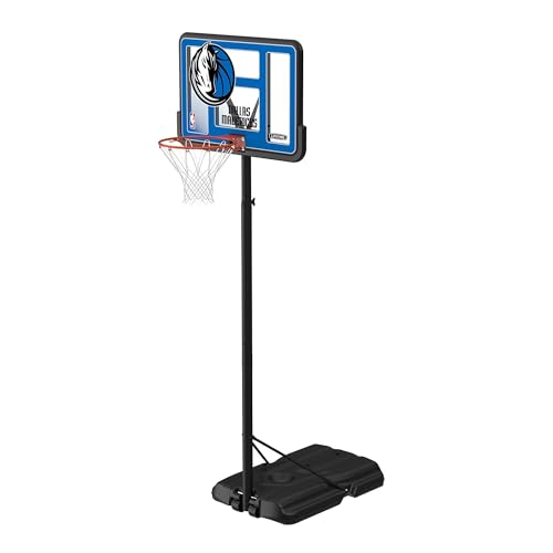 Lifetime NBA Dallas Mavericks Portable Basketball Hoop, Adjustable Height 7.5-10 Ft, 44 Inch Shatterproof Fusion Backboard, Base with Wheels - color: Dallas Mavericks