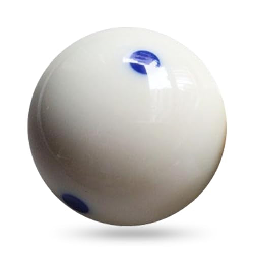 2 Packs Blue Dot Cue Ball,Billiard Practice Training Cue Ball,57.2mm Billiard White Ball,Standard Pool Billiard Cue Ball with 6 Blue Dots White Cue Balls for Pool Table