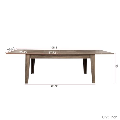 71"-106" Extendable Dining Table for 4-12 People, Space-Saving Extra Long Transformer Table with Extension Leaves Holder, Oak - color: Oak, style: 71" - 106.5" (4-12 People)