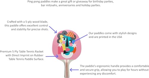 Infusion Ping Pong Paddle and Balls Boxed Gift Set - color: Friendly Family Game