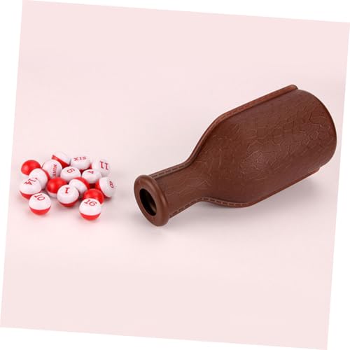 Toyvian 2pcs Billiard Dice Shaker Bottle Set – Plastic Billiard Ball Props for Pool Games – Portable Party Dice Props for and Snooker Entertainment