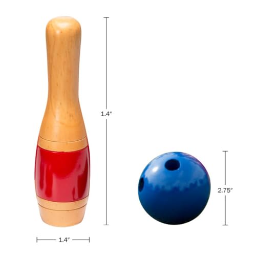 HEY! PLAY! 11" Wooden Lawn Bowling Set Game