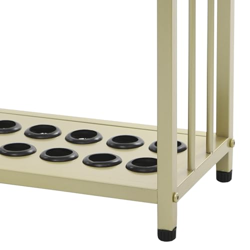 12-Hole Pool Cue Holder Floor Stand, Billiards Cue Rack with Rubber Protectors & Non-Slip Feet, Large Capacity Storage for Billiards Room, Game Room, Bar, Club