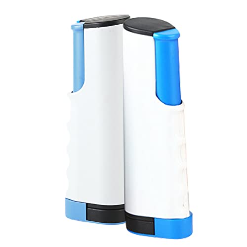 Tyenaza Retractable Pong Net, Portable Table Tennis Net and Post Set, for 66.9in Wide Tables Grey Blue(13.8x19cm)