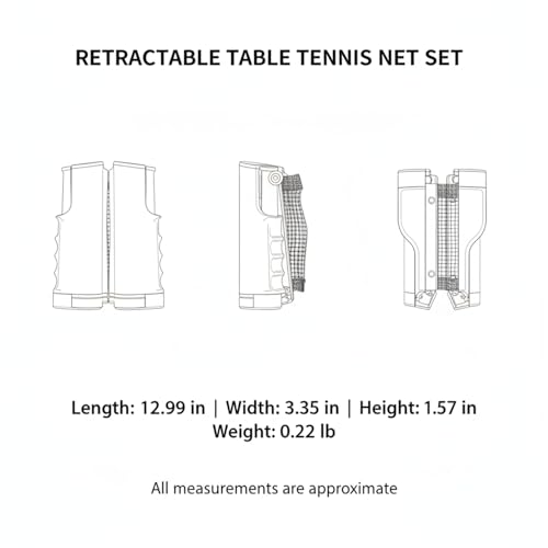 Retractable Table Tennis Net Set, Portable Nylon Ping Pong Net for Flat Surfaces, Damage-Free Setup - color: Blue