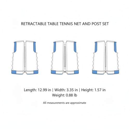 Retractable Table Tennis Net and Post Set, Clamp-On Ping Pong Net for Flat Surfaces, Portable ABS Plastic Game Accessory - color: Gray