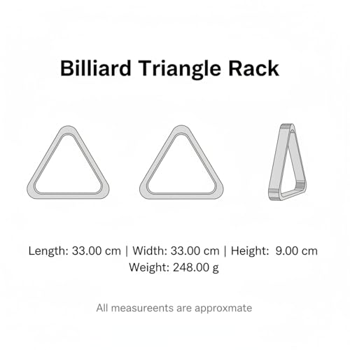 Billiard Triangle Rack with Storage Tray, PVC Frame for Standard Pool Balls, Easy Lift Design, 13 x 13 Inches (1 PC)