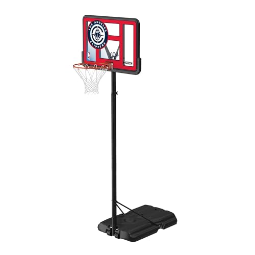 Lifetime NBA Los Angeles Clippers Portable Basketball Hoop, Adjustable Height 7.5-10 Ft, 44 Inch Shatterproof Fusion Backboard, Base with Wheels - color: Los Angeles Clippers
