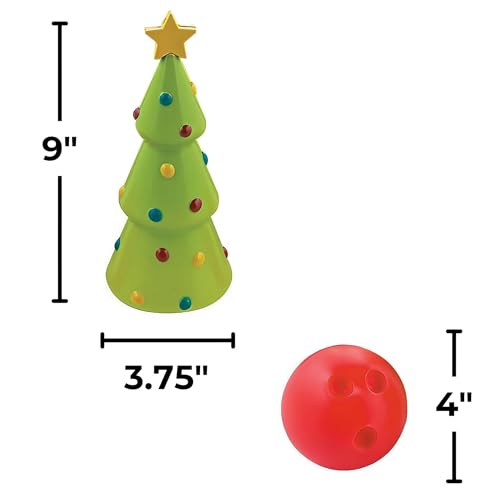 Fun Express Holiday Christmas Bowling Set (Comes with 10 pins and 2 Balls) Christmas Party Games