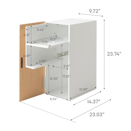 Yamazaki Home Tower Large Capacity Game Console Rack – Organize Controllers, Pull-Out Shelf, Cable Management - Steel - color: White