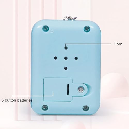 1PC Blue Micro Player Mini Arcade Machine with Keychain, 26 Classic Game Modes Support Music Mini Building Block Game Console for Plug and Play Video Games Automotive Trim Automobile Keychains