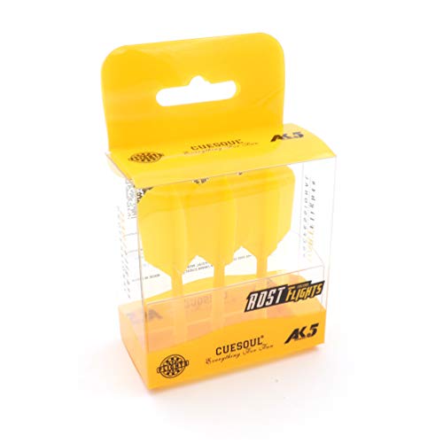 CUESOUL ROST Integrated Dart Shaft and Flights Medium,Slim Shape,Set of 3 - color: Yellow