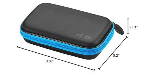 Casemaster Sentinel 6 Dart Case, Holds Extra Accessories, Tips, Shafts and Flights, Compatible with Steel Tip and Soft Tip Darts, Impact & Water Resistant Tactech Shell, Blue Zipper - color: Blue