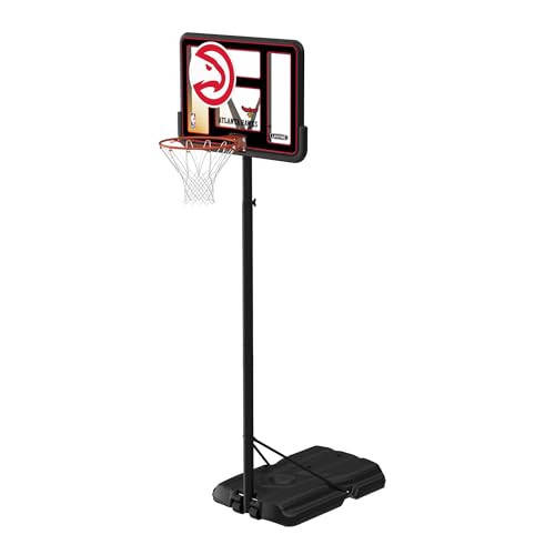Lifetime NBA Atlanta Hawks Portable Basketball Hoop, Adjustable Height 7.5-10 Ft, 44 Inch Shatterproof Fusion Backboard, Base with Wheels - color: Atlanta Hawks