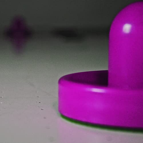 Air Hockey Pushers and Pucks - Air Hockey Paddles and Goal Handles Replacement Accessories for Game Tables (4 Pushers, 8 Pucks) - color: Yellow&Purple