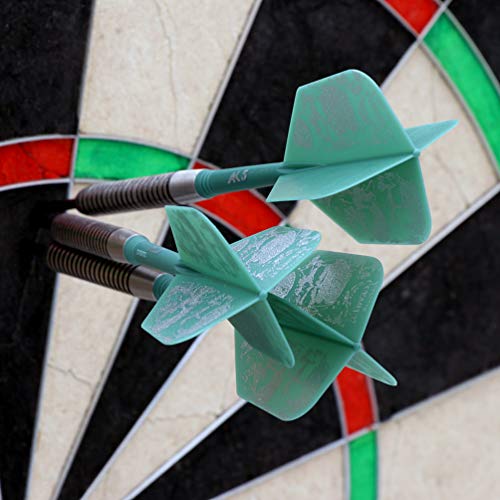CUESOUL 6 Pieces ROST Integrated Dart Shaft and Flights - color: Shaft Length 28mm-Big Wing Shape-Green Skull