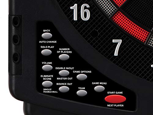 Viper Solar Blast Electronic Dartboard, 15.5 in Regulation Target, 43 Games, 16 Players, LED Scoreboard, 6 Darts Included, Black
