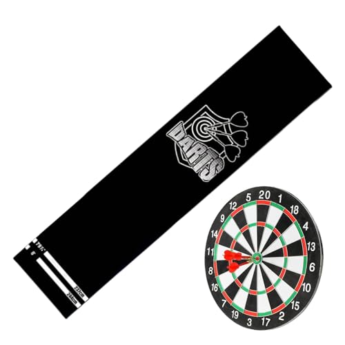 Heavy Duty Dartboard Carpet, Professional Floor Runner, 118.11x13.39in Throwing Track with Distance Marker, Rubber Shield Mat, Oche Toe Line with Lettering Design, Game Room Boundary for Bar Club - size: Floor mat 12