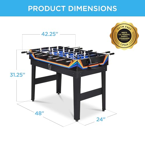 Best Choice Products 2x4ft Combo Game Table Set for Home, Game Room, Friends & Family w/Hockey, Foosball, Pool, Shuffleboard, Ping Pong, Chess, Checkers, Bowling, and Backgammon - color: Blue / Black Arcade
