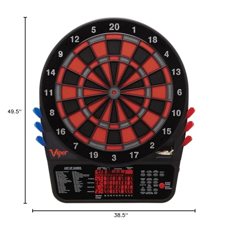 Viper Metropolitan Solid Wood Cabinet & Electronic Dartboard Play-Ready Bundle - color: Mahogany, style: Elite Set
