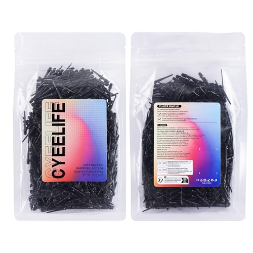 CyeeLife 2BA Thread Soft Tip Dart Points - Plastic Dart Tips - 100/1000 Pack Premium Replacement Dart Accessories - color: 1000pcs-cl11model