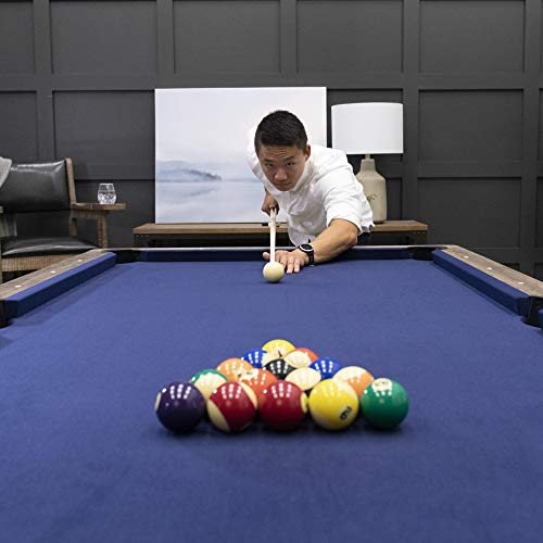 American Legend Billiard Table with Rustic Wood Finish - color: Blue