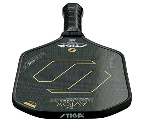 STIGA Aviox Pickleball Paddle | Midweight Paddle - USAPA Approved - Designed in Sweden - color: Gold, style: Aviox Carbon Nomex Pro
