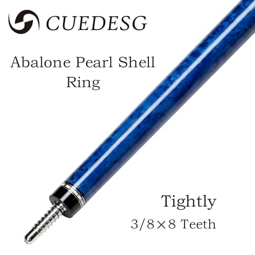 Carbon Fiber Pool Cue Stick 10.5mm/11.8mm/12.5mm,Low Deflection Pool Stick with Rare Wood Butt,Professional Cue Stick with Box Case - color: Bird Eye_Blue_12.5mm