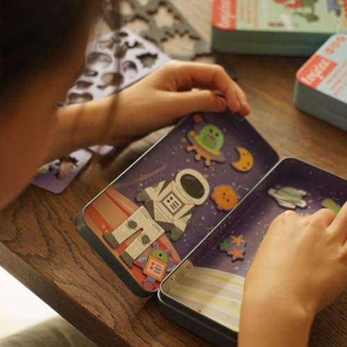 Magnetic Puzzle Box for Kids Ages 3-5 – 30+ Pcs Mermaid Travel Game – Fine Motor Skills & Imagination – Quiet Road Trip & Airplane Activities – Great Gift for Girls Boys - color: Mermaid