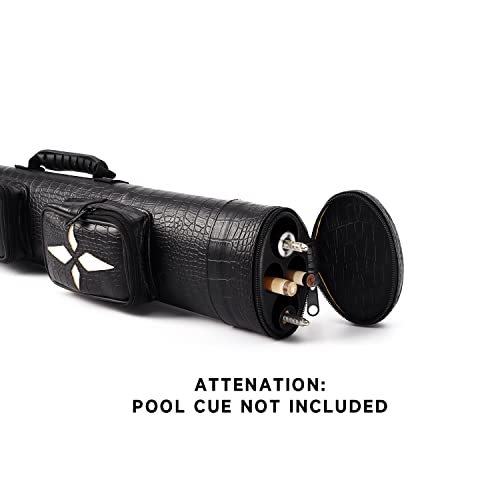 GSE Games & Sports Expert 2x2 Deluxe Hard Billiard Pool Cue Stick Carrying Case, Billiard Cue Case, Billiards Accessories (Several Colors Available) - color: Deluxe Oval - Black/White Star