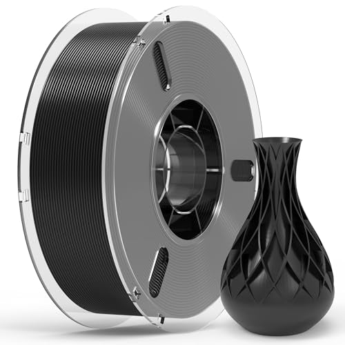 RAMBERY Black PLA+ 3D Printer Filament 1.75mm 1kg Spool, Toughness Upgraded 3D Printing Filament, Neatly Wound Fit Most FDM Printers - color: Pla+ Black, size: 1kg