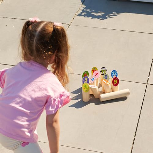 Eichhorn Throwing Game Sticks - 13 Colourful Wooden Building Blocks Made of Pine Wood - for Children from 3 Years - Indoor & Outdoor Wooden Throwing Game