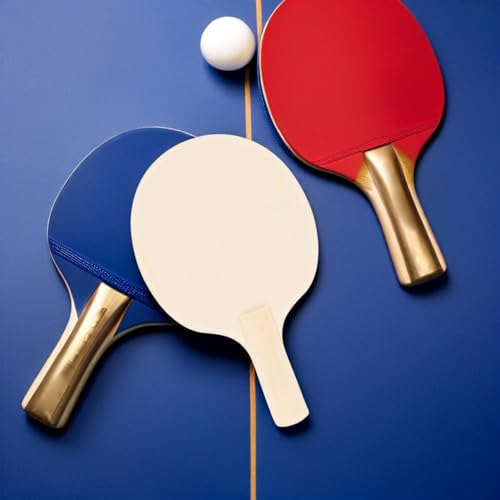 COHEALI 4-Pack Unfinished Wooden Pong Paddles Blades DIY Table Tennis Racket Blanks for Indoor Outdoor Table Tennis Paddle Game