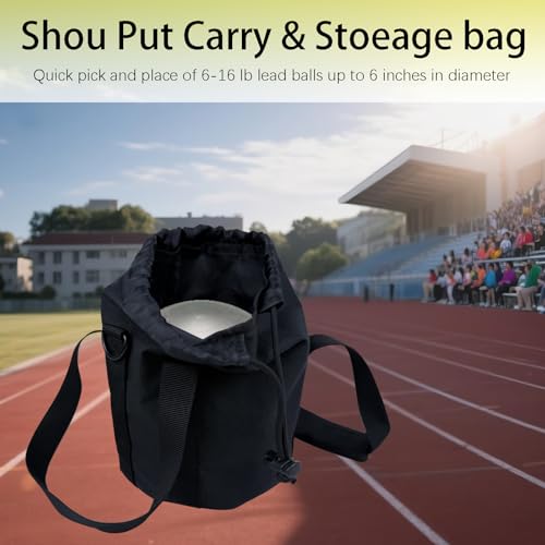 Shot Put Bag Carrier for 6 to 16 Pound Shot Put | Durable, Foam Pad, Comfortable Handle, Adjustable Shoulder Strap