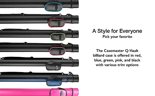 Casemaster Q-Vault Supreme Billiard/Pool Cue Hard Case, Holds 1 Complete 2-Piece Cue (1 Butt/1 Shaft) - color: Blue
