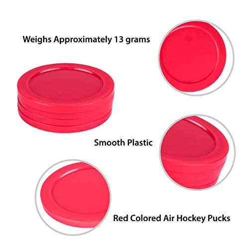 Super Z Outlet Home Air Hockey Red Replacement 2.5" Pucks for Game Tables, Equipment, Accessories (Pack of 4)