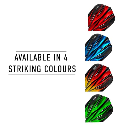 Harrows Fire Dart Flights | 5 x Sets Darts Flights (15 Flights Total) I 100 Micron Dart Flights I Premium Extra Strong Made in UK I Professional Darts Accessories I Red Dart Flights - color: Red