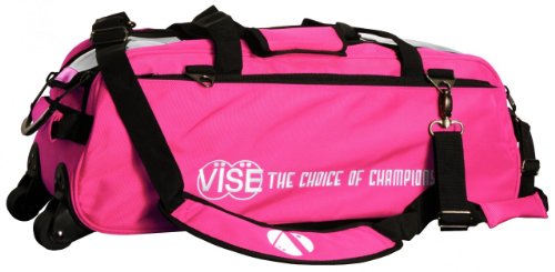 Vise Three Ball Tote Roller Bowling Bag - color: Pink
