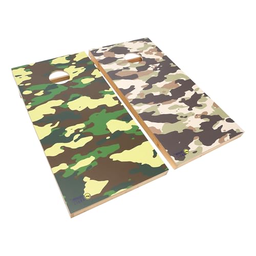 Cornhole Board Set 4FTx2FT Solid Wood Regulation Size Cornhole Set Includes 8 Cornhole Bags for Adults (Camouflage, 4' x 2')