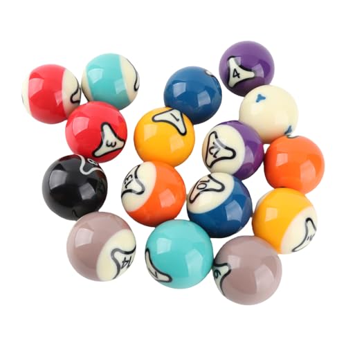 16Pcs Billiard Balls Set Pool Balls US Style Billiard Ball Set Resin 57.2mm Standard Size High Contrast Colors Weighted Balanced for Tournament Practice Professional Games Gift