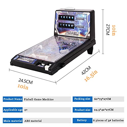 Pinball Machine Fast Sling, Table Top Mini Pinball Game for Kids, Fun Arcade Game with LCD Screen, Light and Sound Effects, Interactive for Kids & Family