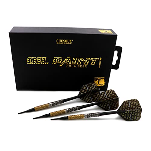 CUESOUL Cocktail/COLA Beer/Draft Beer with Oil Paint Finished-19g/20g/21g Soft Tip 90% Tungsten Dart Set - color: COLA Beer-19g