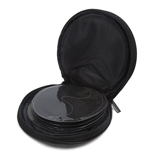 uxcell Blue Zipper Closure Round CD Discs Holder Bag Storage Carry Case Wallet for Car - color: Blue