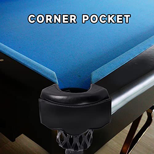 GSE Games & Sports Expert Set of 6 Heavy Duty PU Leather Billiard Pool Table Pockets, Billiard Pool Table Accessories (Several Colors & Styles Available) - color: Black - Smooth