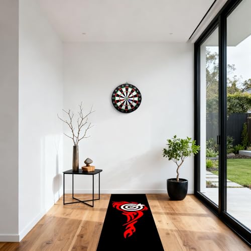 Thmins Darts Mat with Throw Line for Dart Board, Non-Slip Floor Mat with Standard Oche Distances and Protective Surface